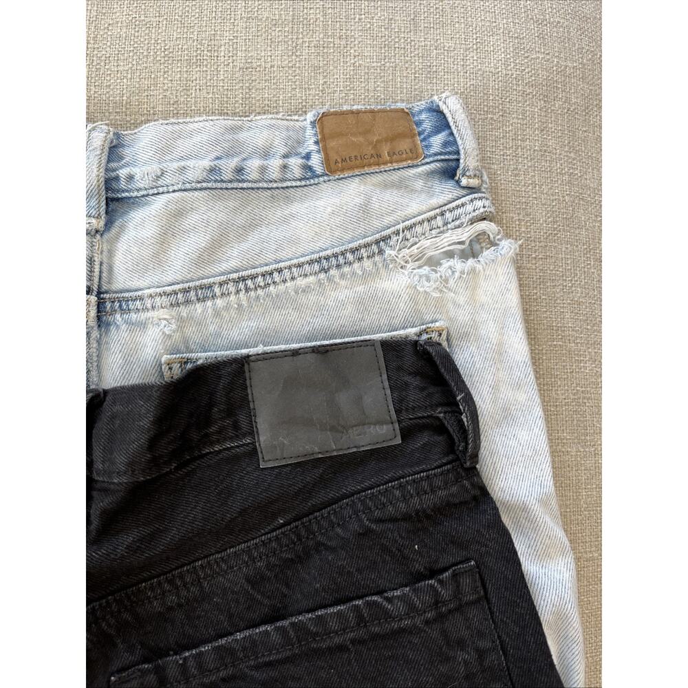 American Eagle/ Aeropostale Size 4 LOT Distressed Denim Mom Shorts 90s Baggy - Picture 4 of 16